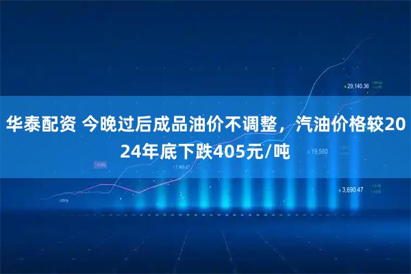 华泰配资 今晚过后成品油价不调整，汽油价格较2024年底下跌405元/吨