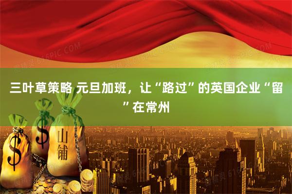 三叶草策略 元旦加班，让“路过”的英国企业“留”在常州