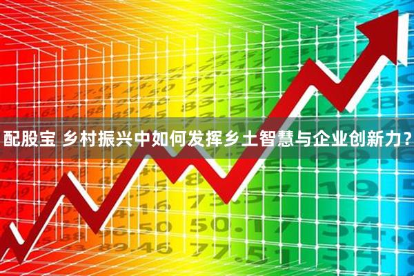配股宝 乡村振兴中如何发挥乡土智慧与企业创新力？